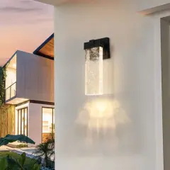 2 packs Outdoor Waterproof Transparent LED Crystal Wall Lamp Supports Multiple Types of Light Bulbs -12W Per Lamp