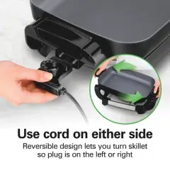 Hamilton Beach 20.5" Durathon Ceramic Reversible Nonstick Electric Skillet Black: 1500W Electric Pan, Dishwasher-Safe Parts