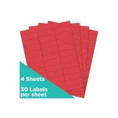 JAM Paper Laser/Inkjet Mailing Address Labels 1" x 2 5/8" Red 4514939