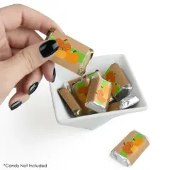 Big Dot of Happiness Pumpkin Patch - Mini Candy Bar Wrapper Stickers - Fall, Halloween or Thanksgiving Party Small Favors - 40 Count