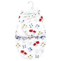 Hudson Baby Girls Plush Faux Fur Swaddle Wrap, Wildflower, 0-3 Months