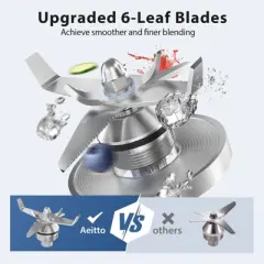 Aeitto Professional Blender 1800W Motor, 68Oz.Smoothie & Ice Crusher, BPA-Free Countertop Blender，Dishwasher-Safe Parts, Ice Crush, Frozen Drinks