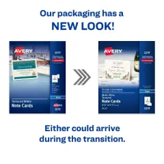 Avery Printable Note Cards with Envelopes, 4.25" x 5.5", Textured White, 50 Blank Note Cards for Inkjet Printers (3379)