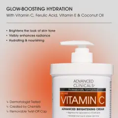 Advanced Clinicals Vitamin C Body Lotion + Vitamin C Face Serum for Brightening and Dull Skin. Two Piece Set
