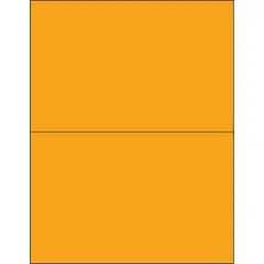Box Partners Rectangle Laser Labels 8 1/2" x 5 1/2" Fluorescent Orange 200/Case LL184OR