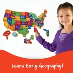 Learning Resources Magnetic U.S. Map Puzzle - 44pc: Educational Teaching Aid, Preschool-Kindergarten Grade, 44 Pieces