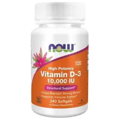 Vitamin D-3 10,000 IU by Now Foods  -  240 Softgel