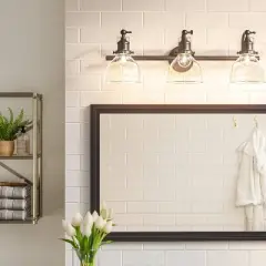 3-Light Industrial Glass Chandelier Matte Black - Threshold&trade;