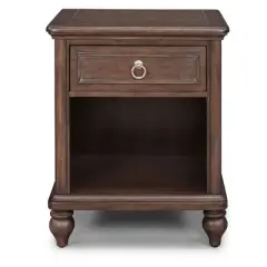 King Southport Bed Nightstand Dresser and Mirror Dark Aged Oak - Home Styles