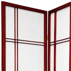 7 ft. Tall Double Cross Shoji Screen - Rosewood (6 Panels)