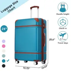 24-Inch Carry-On Luggage with Spinner Wheels &ndash; Lightweight Hardshell Suitcase, Expandable Design, TSA Lock, 360&deg; Silent Wheels for Travel