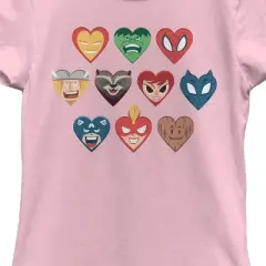 Girl's Marvel Superhero Hearts T-Shirt