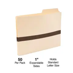 HITOUCH BUSINESS SERVICES File Pocket 1" Expansion Letter Size Manila 50/Box TR18818