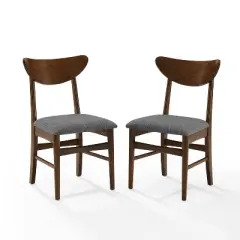Set of 2 Landon Wood Dining Chairs with Upholstered Seat - Crosley