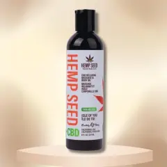 Earthly Body Hemp Seed Massage & Body Oil (8 oz) - Isle of You | Non-Greasy & Moisturizing Leaves Skin Soft & Silky