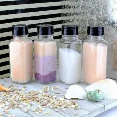 Cornucopia Brands-8oz French Square Glass Spice Jars with Shaker/Pourer Lids 4pk