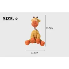 Mocamel Durable Chew Toy - Multi-Color Plush Animals with Textured Grip & Squeak for Dogs & Cats