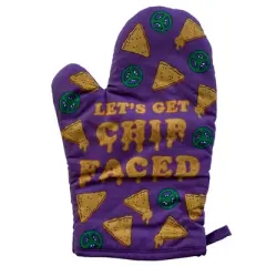 Let's Get Chip Faced Oven Mitt Funny Nachos Mexican Food Kitchen Glove - Crazy Dog Bakeware For Laughs