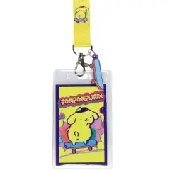 Pompompurin ID Lanyard Badge Holder with 2" Rubber Skateboard Pendant