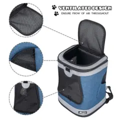 JESPET & GOOPAWS: Pet Soft Backpack Carrier - Blue Grey - 13", Small Dogs & Cats