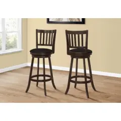 2pk 44" Upholstered Slat Back Swivel Bar Height Barstools - EveryRoom