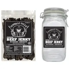 Buffalo Bills Hickory Smoked Beef Jerky 1 Bag Starter Kit (1 bag and 1 jar)
