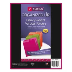 Smead Organized Up Heavyweight Vertical File Folders Assorted Bright Tones 6/Pack 75406