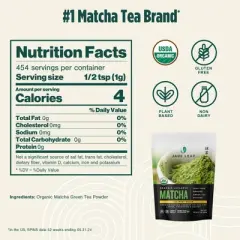 Jade Leaf Matcha Organic Culinary Grade Matcha 100% Pure Ground Green Tea Powder - 1lb