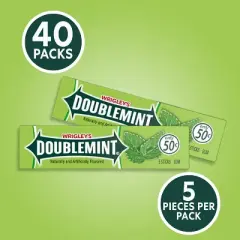 Wrigley's 20/40 Pack Doublemint&nbsp;Mint Gum Chewing Gum Bulk Pack, 5 Stick Per Pack