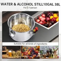 Garvee Alcohol Still Stainless Steel Alcohol Distiller with Copper Tube and Build-in Thermometer for Home Brewing, Included Water Pump