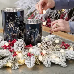 LED Crackle Glass Ball Light String 11'L