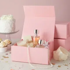 Stockroom Plus 6 Pack Magnetic Gift Boxes with Lids, 9.5x7x4 Inches for Birthday, Wedding, Groomsman and Bridesmaid Proposal Box, Pink