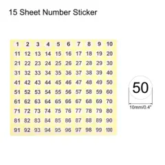 Unique Bargains Office Home Warehouse Self-Adhesive Number Stickers 15 Sheet