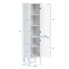 Costway Freestanding Bathroom Storage Cabinet Linen Tower Kitchen Living Room