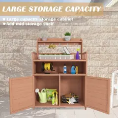 MOEPISY Potting Bench Outdoor Gardening Table for Outside Wood Garden Planting Workstation Work Benches