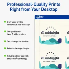 Avery Arched Business Cards, 2" x 2-2/10", Matte Ivory, 300 Total