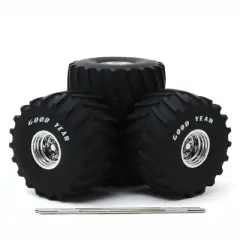 66-Inch Monster Truck "Goodyear" Wheels and Tires 6 piece Set "Kings of Crunch" 1/18 by Greenlight