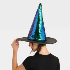 Adult Iridescent Sequin Witch Hat Costume Headwear - Hyde and EEK! Boutique&trade; Green
