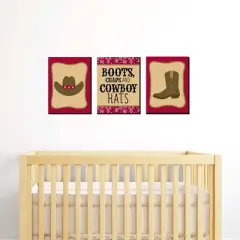 Big Dot of Happiness Little Cowboy - Western Nursery Wall Art and Kids Room Decorations - Gift Ideas - 7.5 x 10 inches - Set of 3 Prints