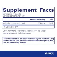 Pure Encapsulations Iodine - to Support The Thyroid & Help Maintain Healthy Cellular Metabolism - with Premium Potassium Iodide - 120 Capsules