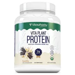 Vita Plant Protein Supplement, Supports Muscle Growth, Enhance Recovery, & Fuel Vitality, Vanilla Flavor, Vitauthority, 30 servings