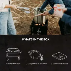 GasOne Heavy-Duty Propane Burner Outdoor Cooker with Adjustable 0-20 PSI Regulator & Steel Braided Hose for Home Brewing, Turkey Fry, Maple Syrup