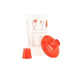 Collins Red Recipe Cocktail Shaker Set - Liquor Shaker with Recipe & Measurements, Includes Jigger Cap & Strainer, Drink Mixer - Set of 1, 30oz, Red