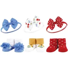 Hudson Baby Infant Girl 12Pc Headband and Socks Giftset, Wildflower, One Size