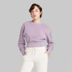 Women's Cropped Crewneck Pullover Sweatshirt - Wild Fable&trade;