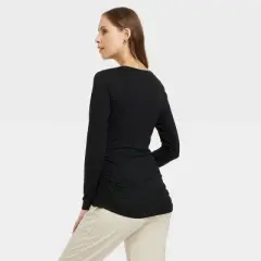 Long Sleeve Scoop Neck 2pk Bundle Maternity T-Shirt - Isabel Maternity by Ingrid & Isabel&trade;