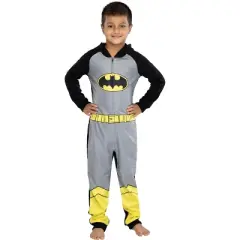 DC Comics Big Boys' Superhero Character Hooded Union Suit Footless Pajamas Costume