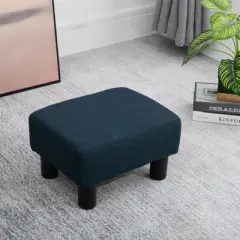 HOMCOM 16&rdquo; Cube Modern Linen Fabric Pouf Footrest Ottoman