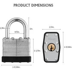 Itopfox 12-Pack Keyed Alike Nickel Plated Steel Padlocks with Keys, Secure Locks for Gates, Sheds, Cabinets, Bags, and More