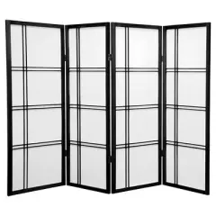 4 ft. Tall Double Cross Shoji Screen (4 Panels) - Oriental Furniture